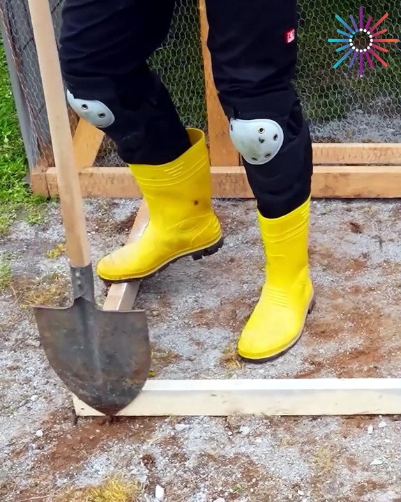 Creating a concrete step for easier access!