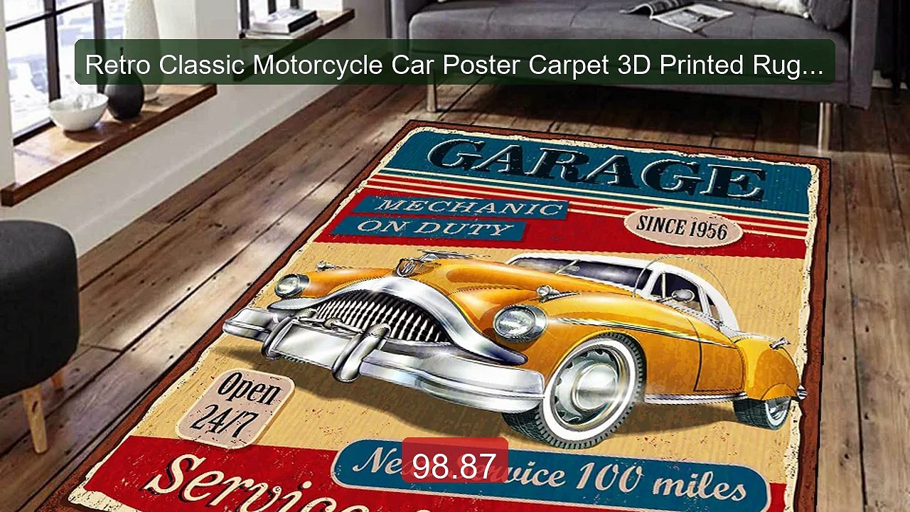 Retro Classic Motorcycle Car Poster Carpet 3D Printed Rug L... -- Top Pick 2026 | Unbeatable Price!