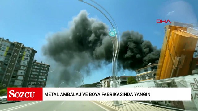 Metal ambalaj ve boya fabrikasında yangın; ekiplerin müdahalesi sürüyor