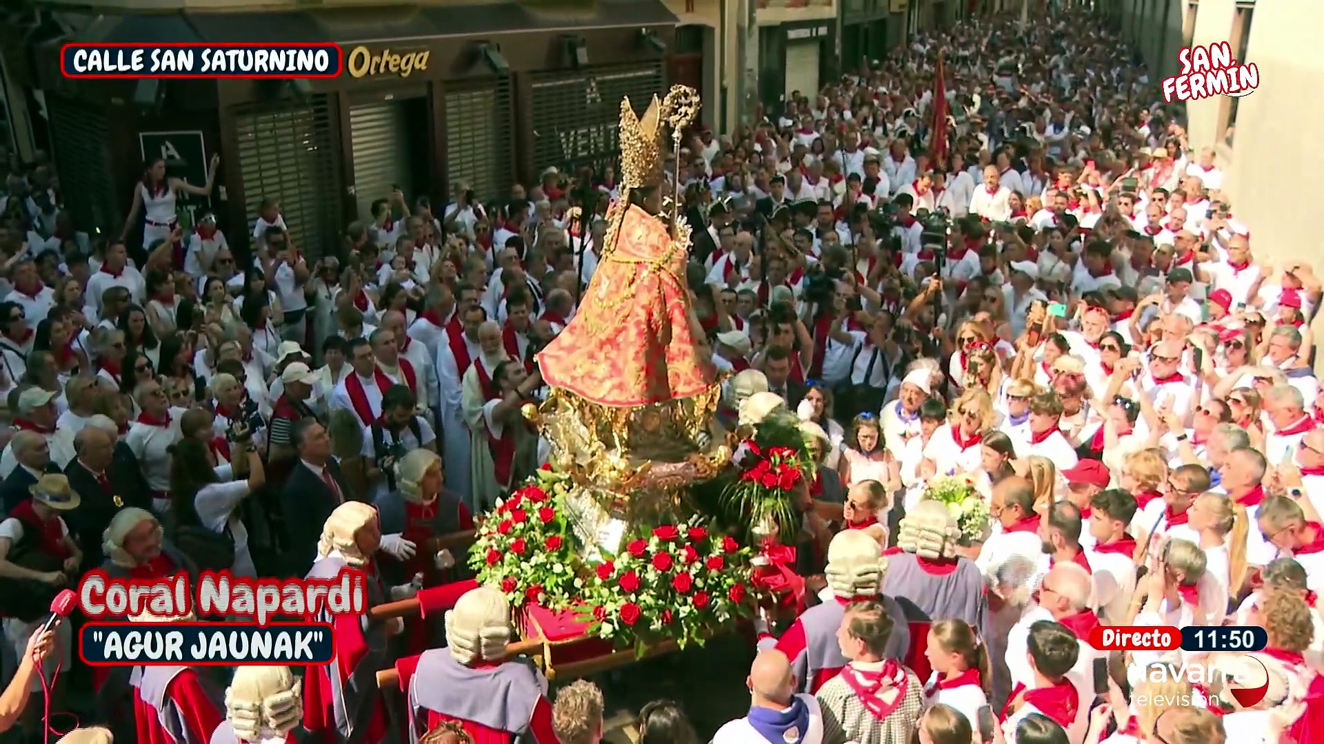 La coral Napardi canta 'Agur Jaunak' a San Fermín