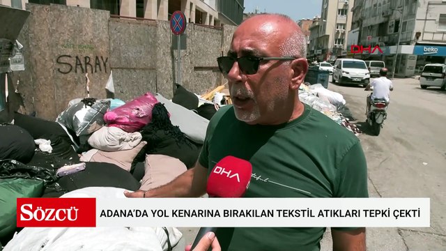 Adana’da yol kenarına bırakılan tekstil atıkları tepki çekti