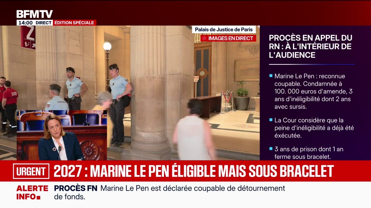 Procès en appel du RN: Marine Le Pen "impassible" en écoutant l'arrêt de la présidente de la cour d'appel