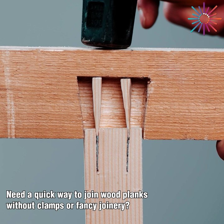Simple, sturdy hack to join wood planks 💯