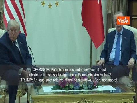 Trump: Meloni mi piace, è brava persona, ma non c'è stata per noi. Non ne sono stato contento