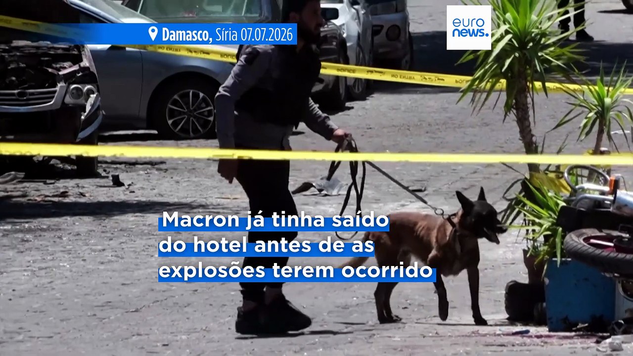 Explosões em Damasco ferem 18 pessoas, durante visita do presidente francês Macron