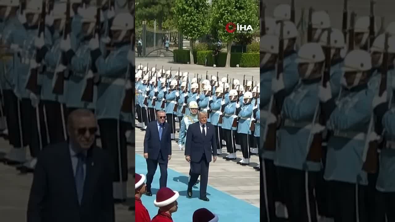 Cumhurbaşkanı Erdoğan, ABD Başkanı Trump’ı törenle karşıladı