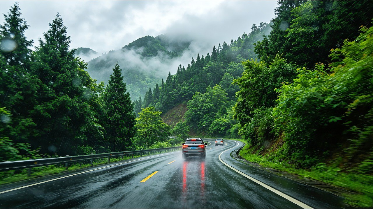 Driving on China's Most Beautiful Mountain Scenic Road in the Rain | 4K HDR