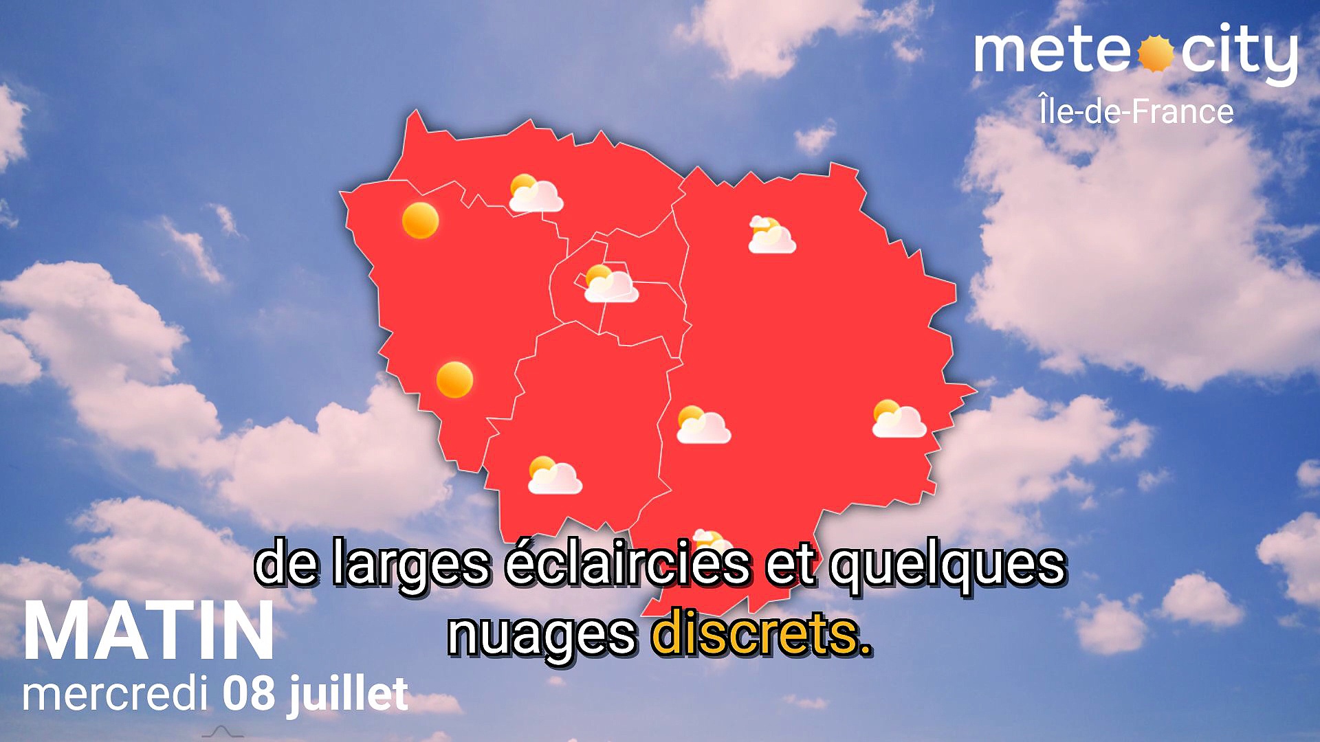 Bulletin météo Île-de-France du mercredi 08 juillet 2026