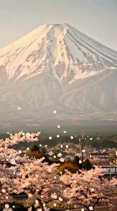 Fujiyama during cherry blossom.