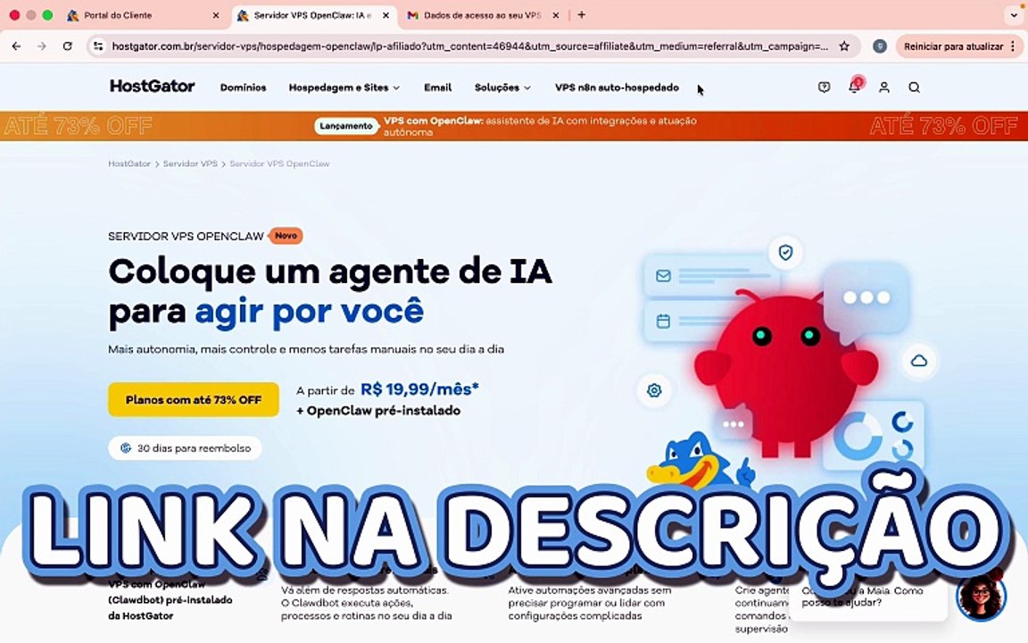 OpenClaw na VPS Hostgator Como Instalar OpenClaw | Crie seu Assistente IA 24h sem mensalidade!