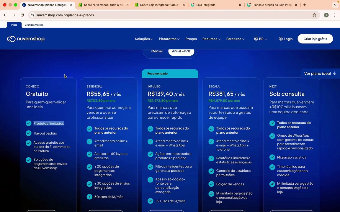 Nuvemshop vs Loja Integrada Qual a Melhor Plataforma para Começar do Zero em 2026?