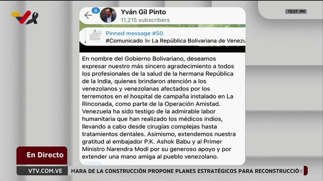 Venezuela agradece a los profesionales de la salud de la India por labores en territorio nacional
