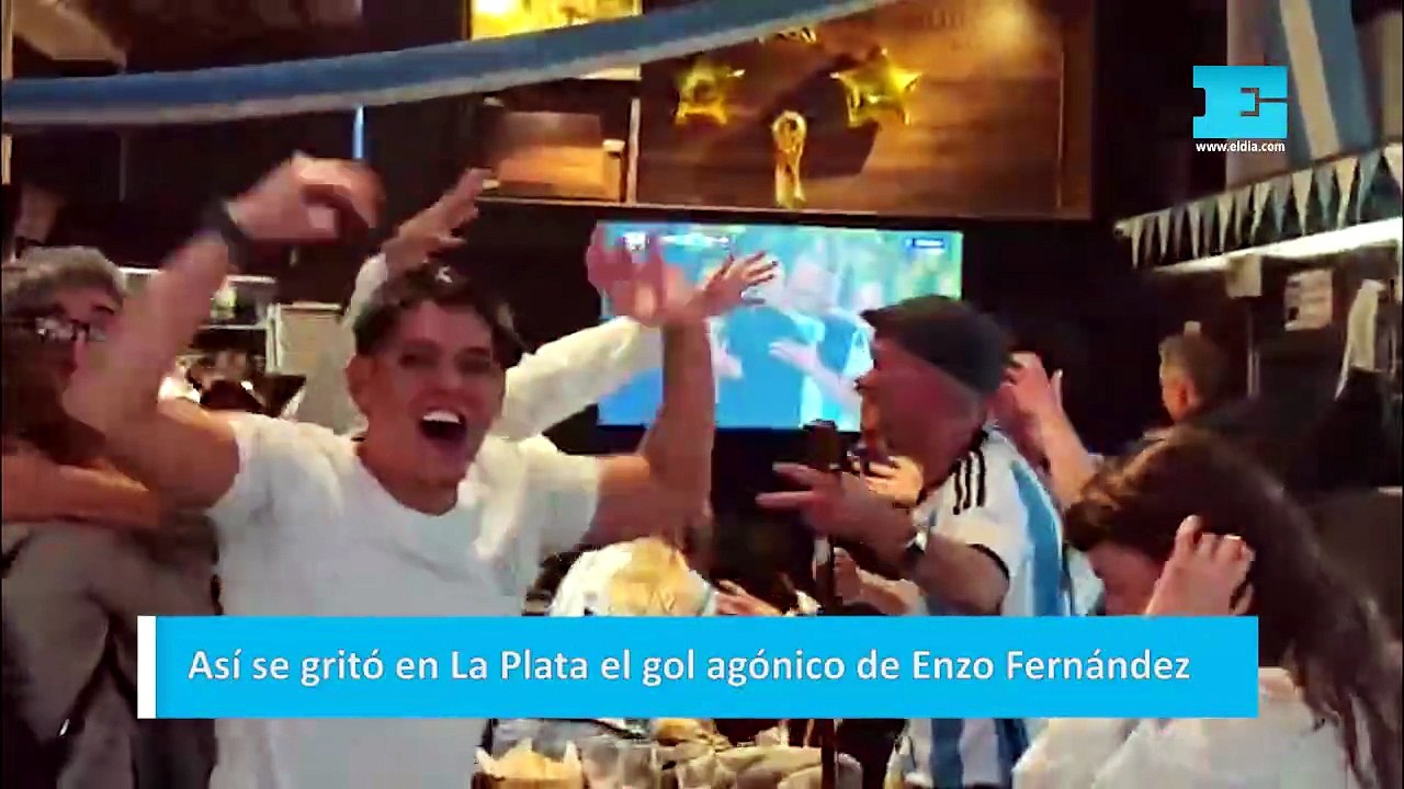 Así se gritó en La Plata el gol agónico de Enzo Fernández