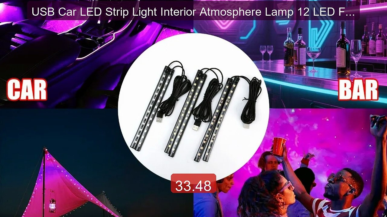 USB Car LED Strip Light Interior Atmosphere Lamp 12 LED Footwell B... -- Best Deal 2026 | Shop Now!