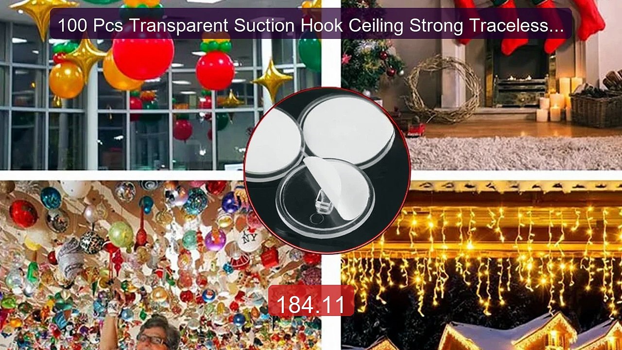 100 Pcs Transparent Suction Hook Ceiling Strong Traceless Smal... -- Best Buy 2026 | Great Quality!