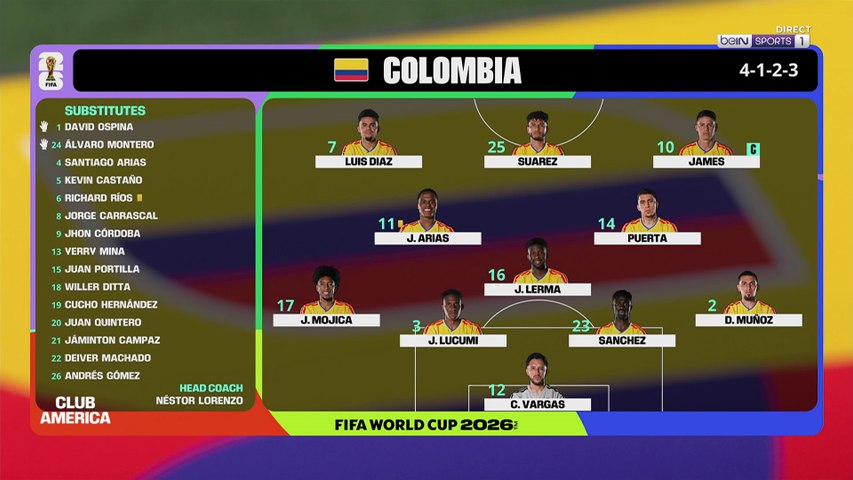 A Colombian footballer celebrating intensely during a crucial World Cup match