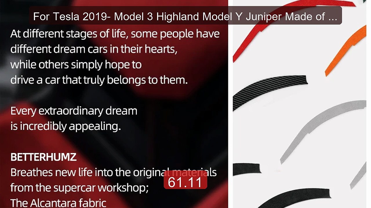 For Tesla 2019- Model 3 Highland Model Y Juniper Made of Alcan... -- Hot Deal 2026 | Limited Offer!