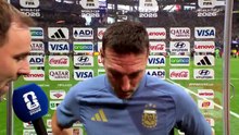 Scaloni se quebró en llanto y dejó la entrevista en vivo tras la remontada ante Egipto