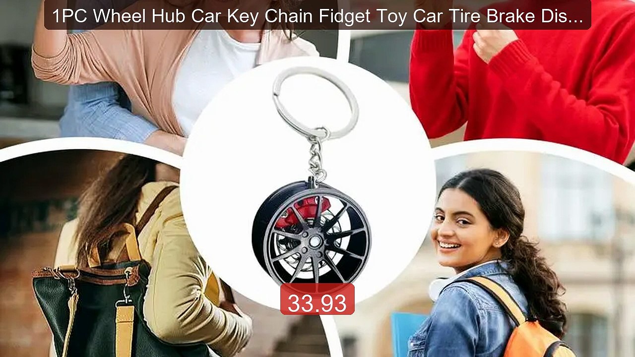 1PC Wheel Hub Car Key Chain Fidget Toy Car Tire...