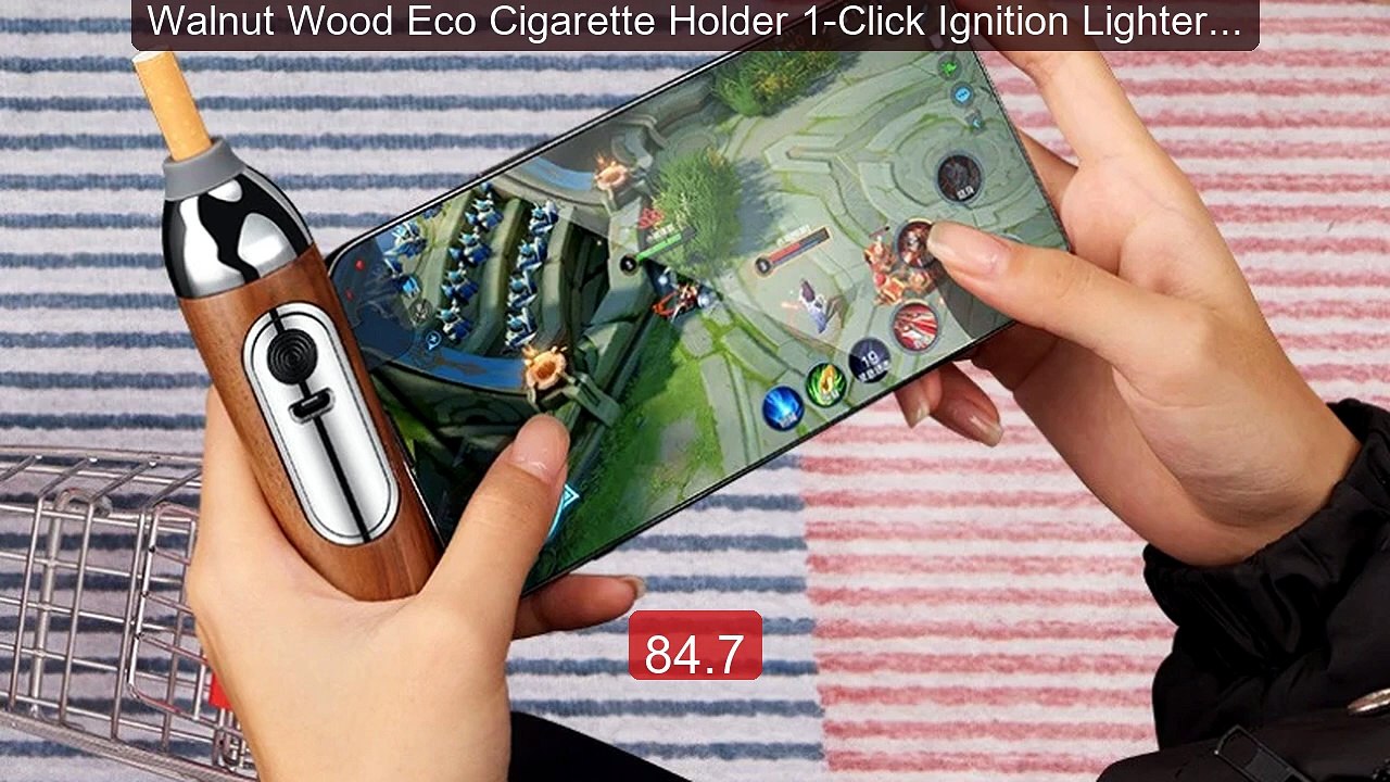 Walnut Wood Eco Cigarette Holder 1-Click Ignition Lighter &... -- Top Pick 2026 | Unbeatable Price!