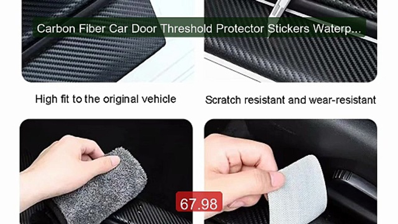 Carbon Fiber Car Door Threshold Protector Stickers Waterproof ... -- Best Buy 2026 | Great Quality!