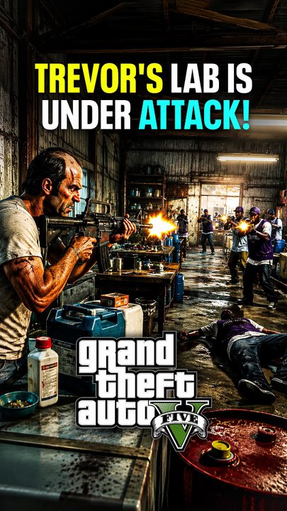 Trevor's Lab Is Under Attack! #gamestyphoon #gta5 #gtav #shorts #Trevor #Lab #Aztecas
