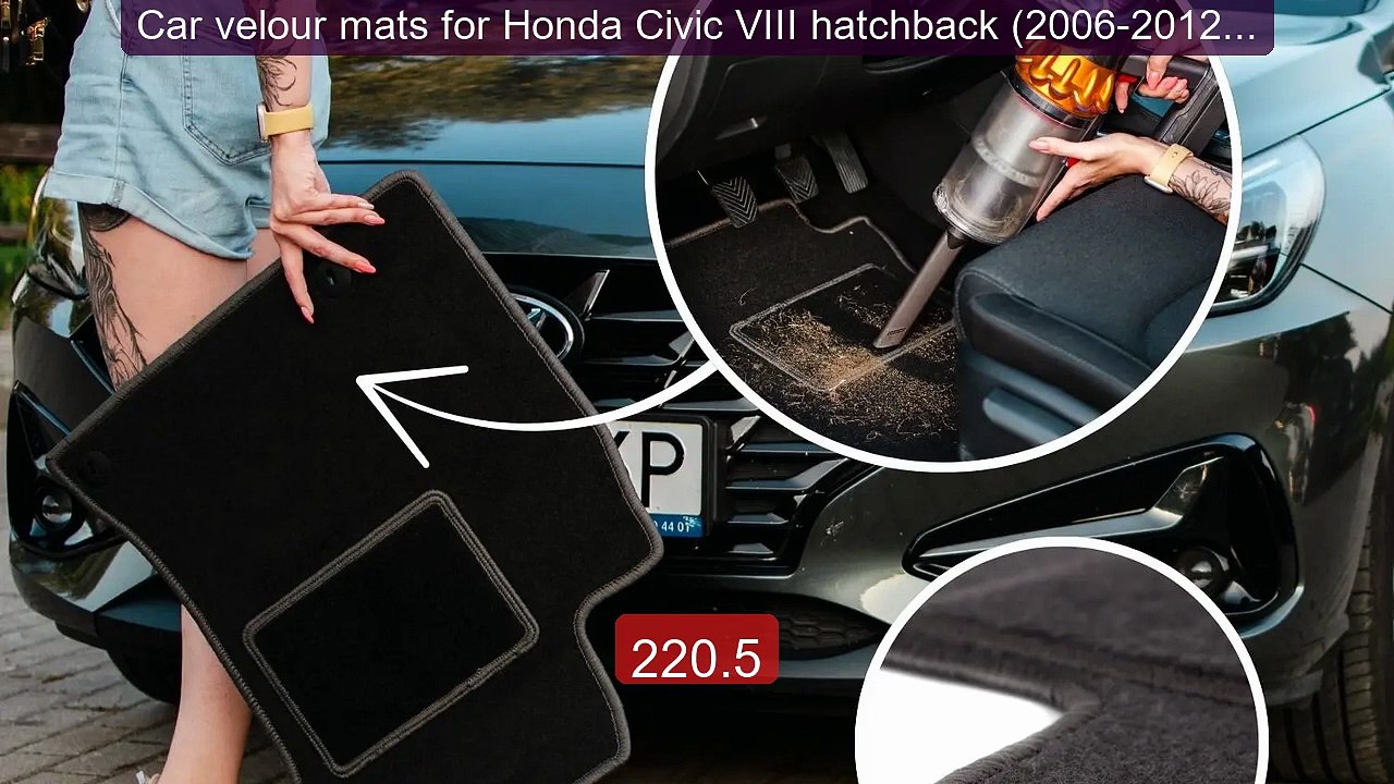 Car velour mats for Honda Civic VIII hatchback (2006-2012) -graphit... -- Top Rated 2026 | Buy Now!