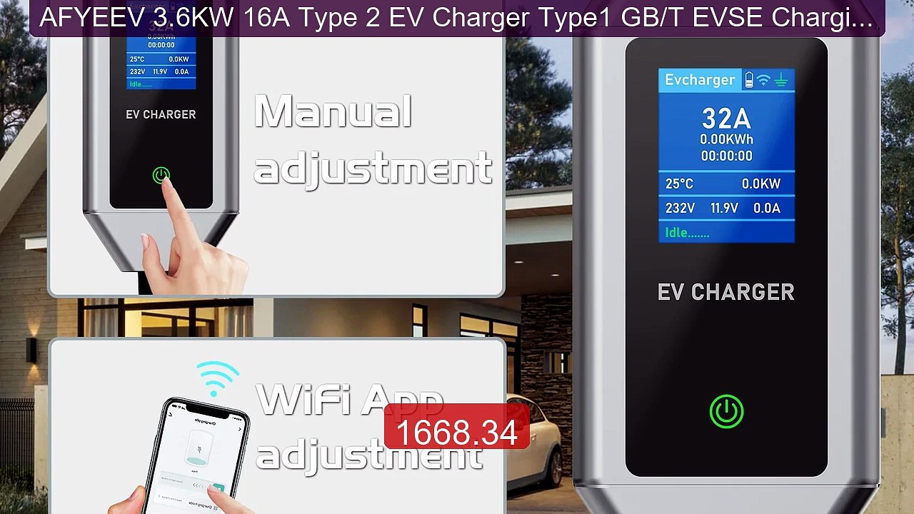 AFYEEV 3.6KW 16A Type 2 EV Charger Type1 GB/T EVSE Charging C... -- Amazing Value 2026 | Must Have!