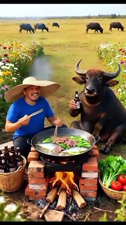 Tomando uma com o parceiro kkk
