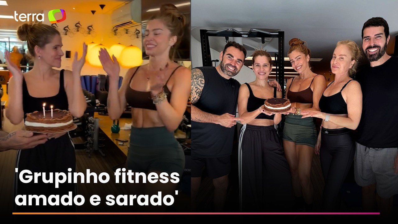 Ingrid Guimarães e Grazi Massafera comemoram aniversário durante treino com Angélica