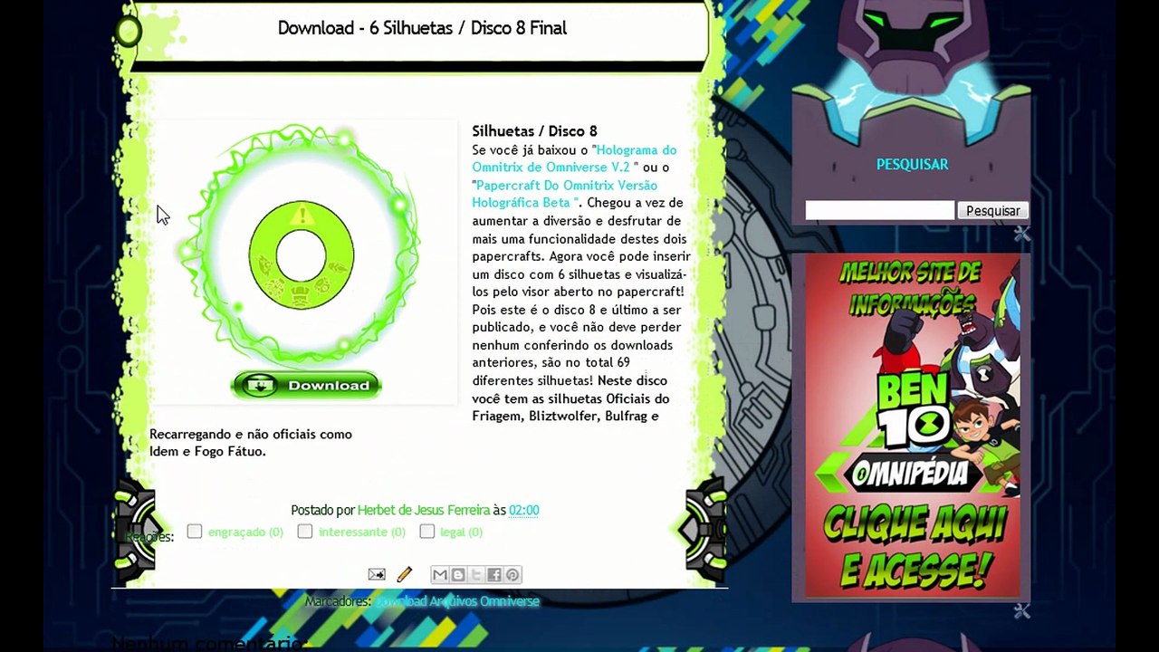 6 Tutorial- Papercraft do Holograma do Omnitrix - Ben 10 Omniverse