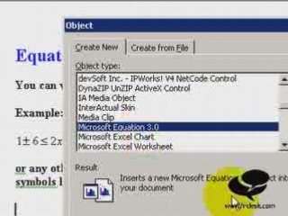 Writing math symbols in MS Word