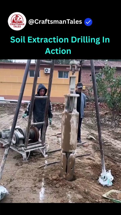 Soil Drilling Extraction In Action