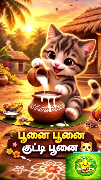 தலைப்பு (Title): 🐱 பூனை பூனை குட்டி பூனை 🐾 | Cute 3D Tamil Kids Song | Tamil Nursery Rhymes for Children