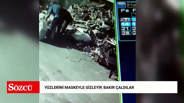 Yüzlerini maskeyle gizleyip, geri dönüşüm tesisinden 250 bin TL'lik bakır çaldılar