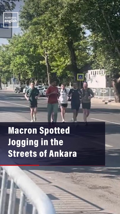 Macron Spotted Jogging in the Streets of Ankara