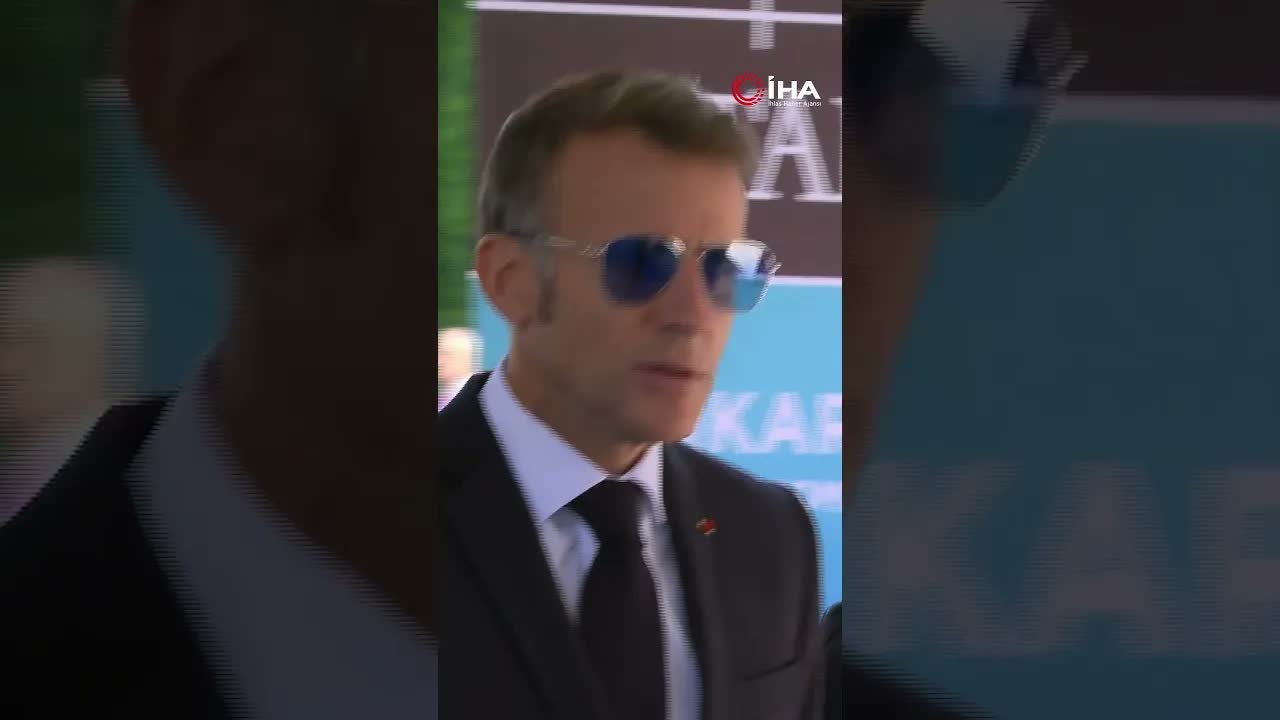Fransa Cumhurbaşkanı Macron, NATO Zirvesi için Beştepe'ye geldi