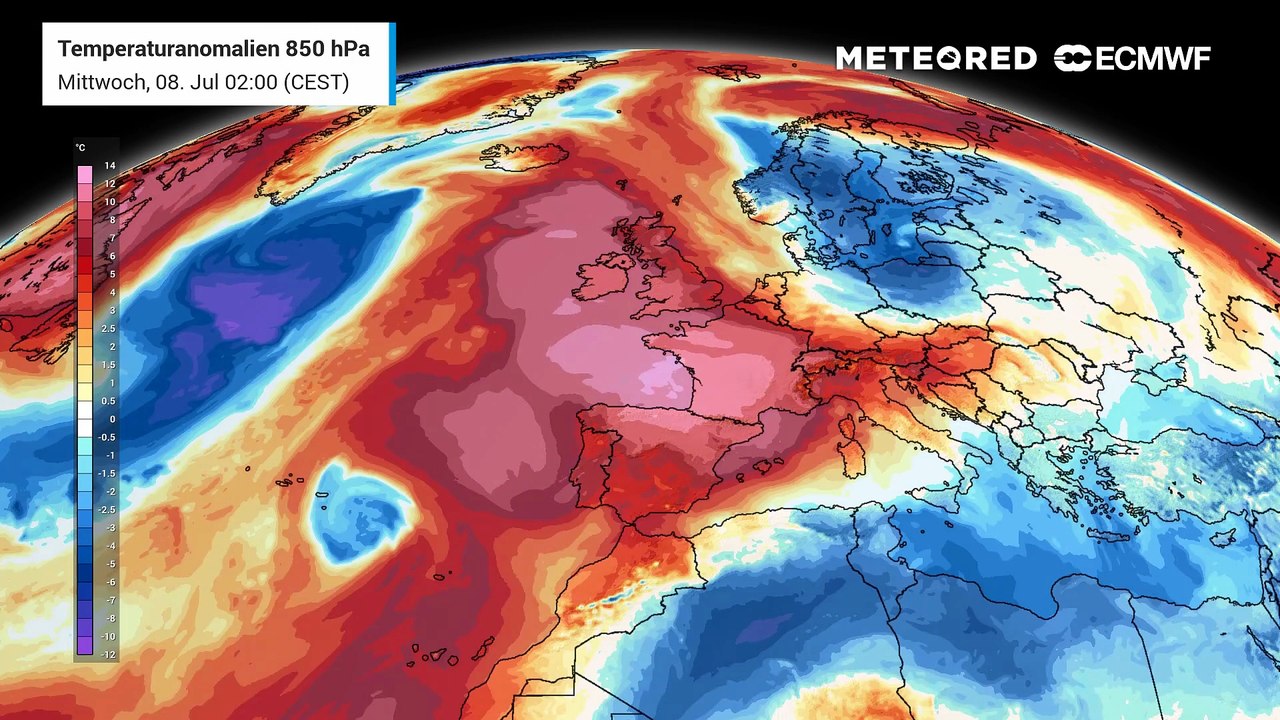 Was für ein mächtiger Heat Dome über Westeuropa!