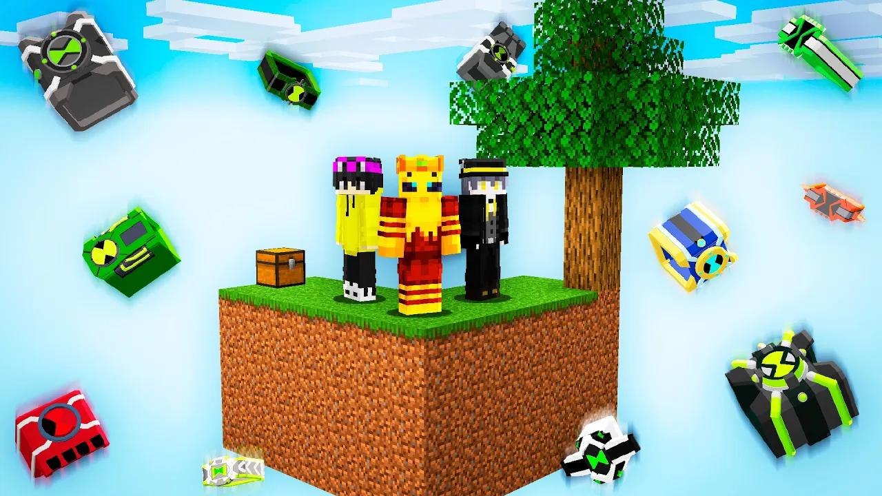 Survis sur un SkyBlock Ben 10 avec des Omnitrix