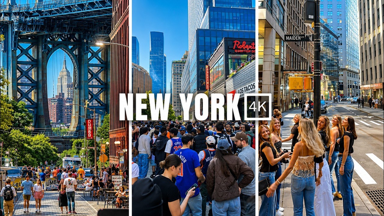 New York City Knick's Game Day Walking Tour | Lively Crowded 4K HDR