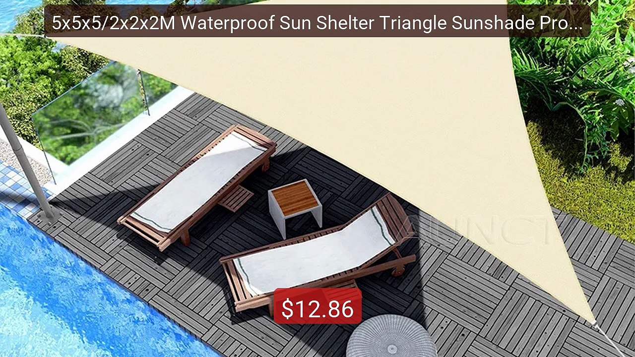 5x5x5/2x2x2M Waterproof Sun Shelter Triangle Sunshade Protection Ou... -- Top Rated 2026 | Buy Now!
