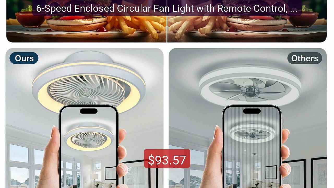 6-Speed Enclosed Circular Fan Light with Remote Control, Be... -- Top Pick 2026 | Unbeatable Price!