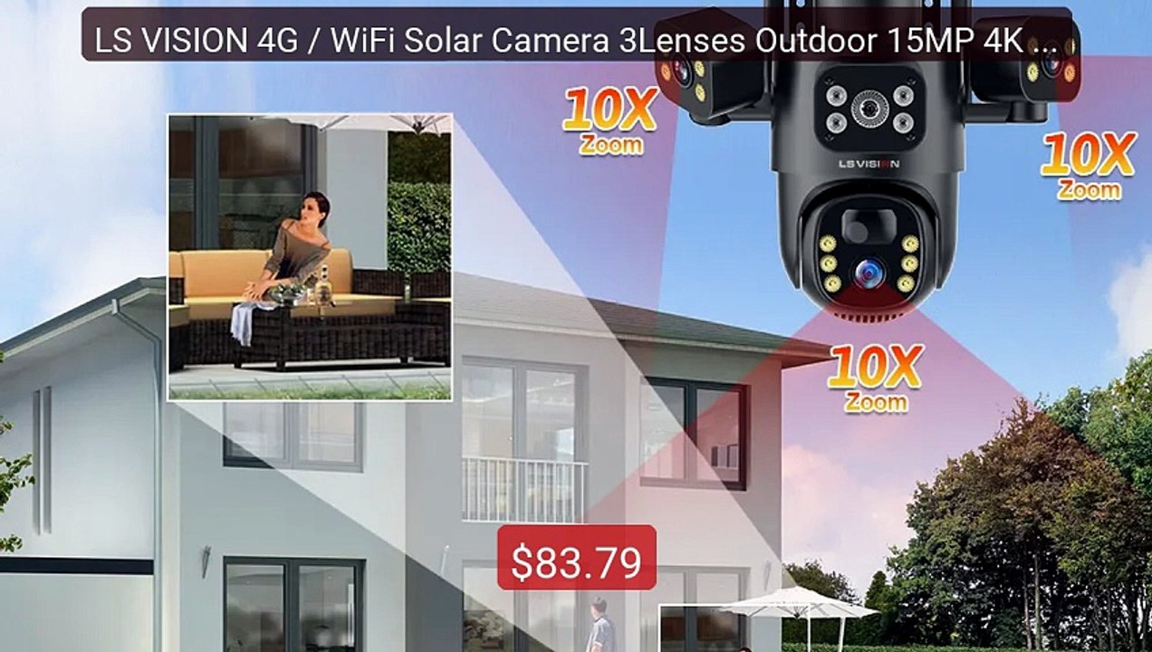 LS VISION 4G / WiFi Solar Camera 3Lenses Outdoor 15MP 4K Lo... -- Top Pick 2026 | Unbeatable Price!
