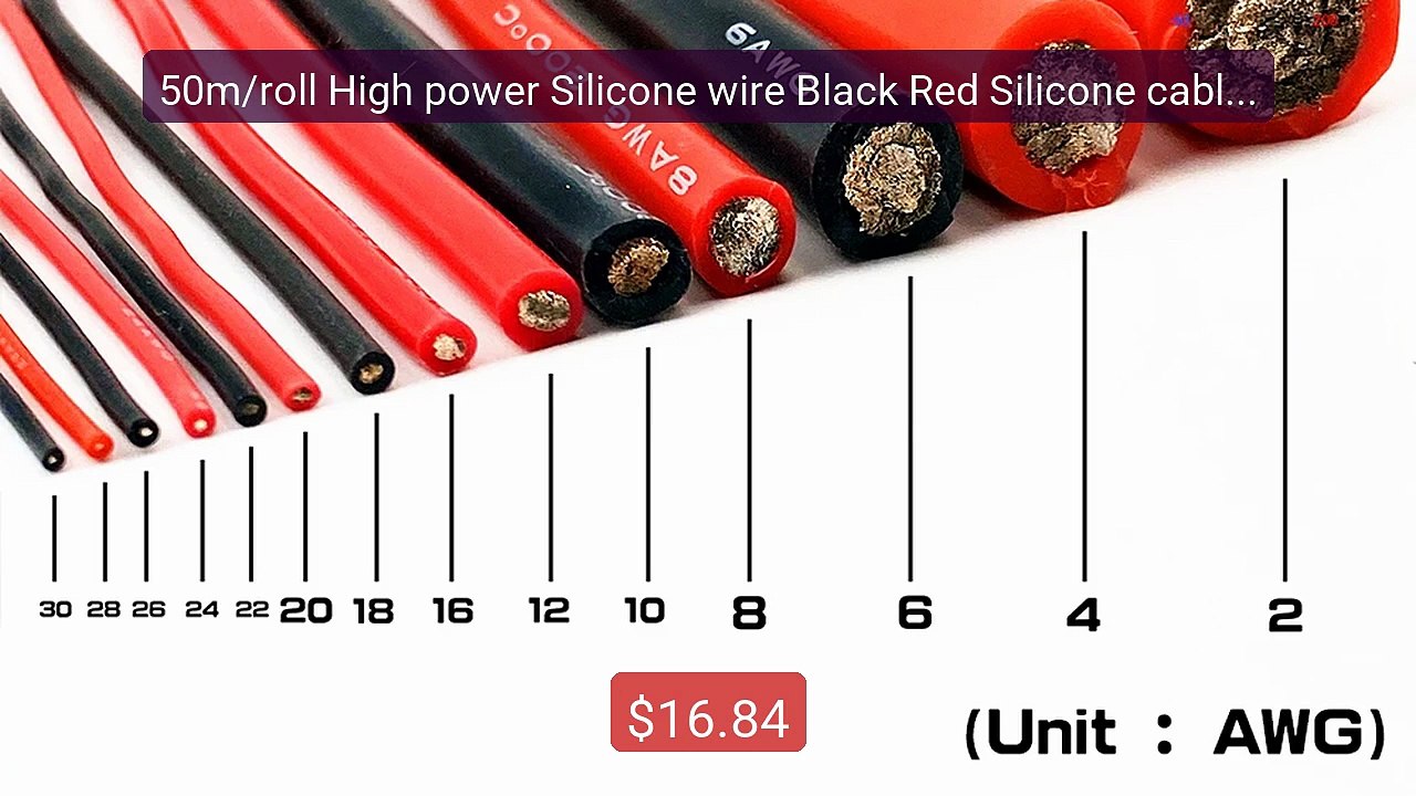50m/roll High power Silicone wire Black Red Silicone cable UPS DC A... -- Top Rated 2026 | Buy Now!