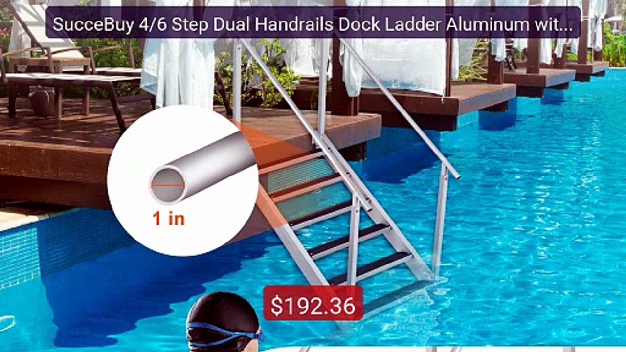 SucceBuy 4/6 Step Dual Handrails Dock Ladder Aluminum with Rubber ... -- Best Deal 2026 | Shop Now!