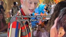 Effortless Elegance: Tilda Swinton at the Chanel Haute Couture Show