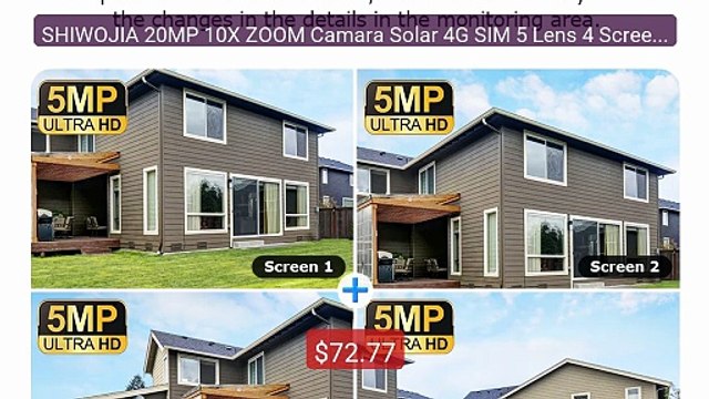 SHIWOJIA 20MP 10X ZOOM Camara Solar 4G SIM 5 Lens 4 Screens Securi... Best Deal 2026 | Shop Now!