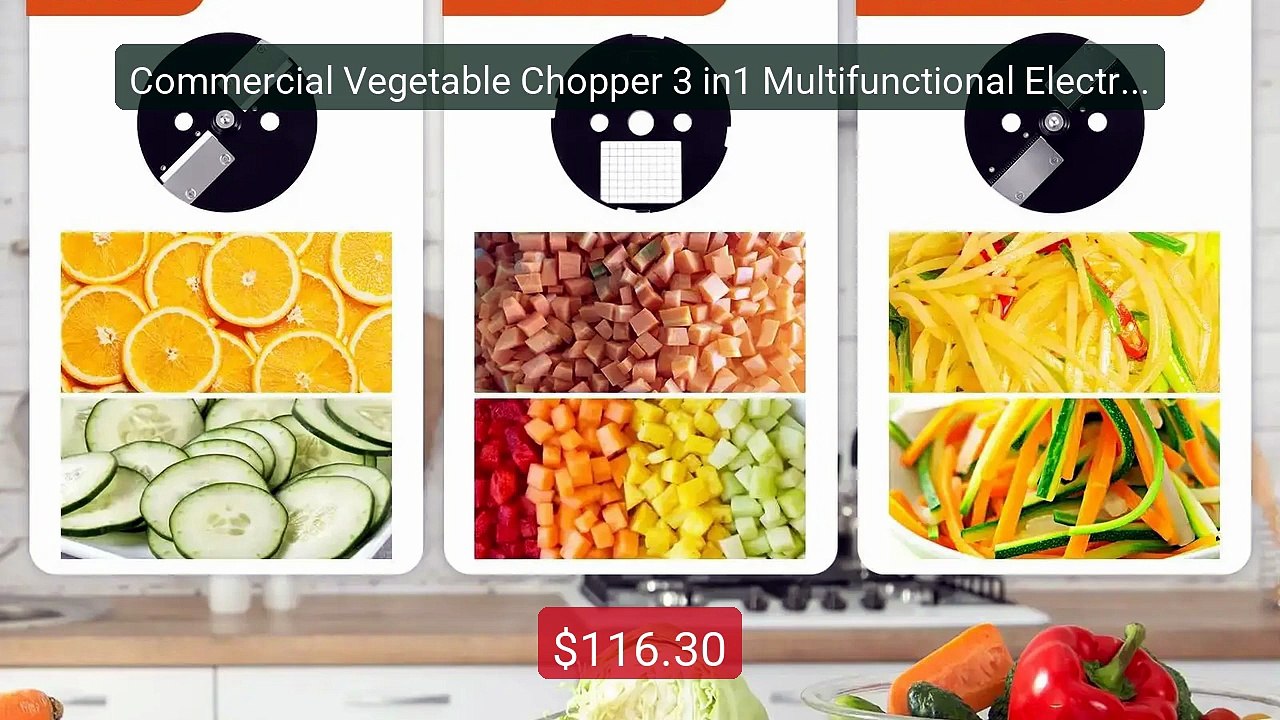 Commercial Vegetable Chopper 3 in1 Multifunctional Electric Cu... -- Best Buy 2026 | Great Quality!