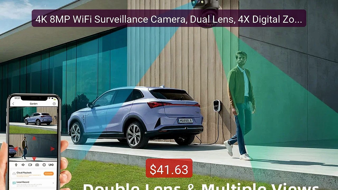 4K 8MP WiFi Surveillance Camera, Dual Lens, 4X Digital Zoom, A... -- Best Buy 2026 | Great Quality!
