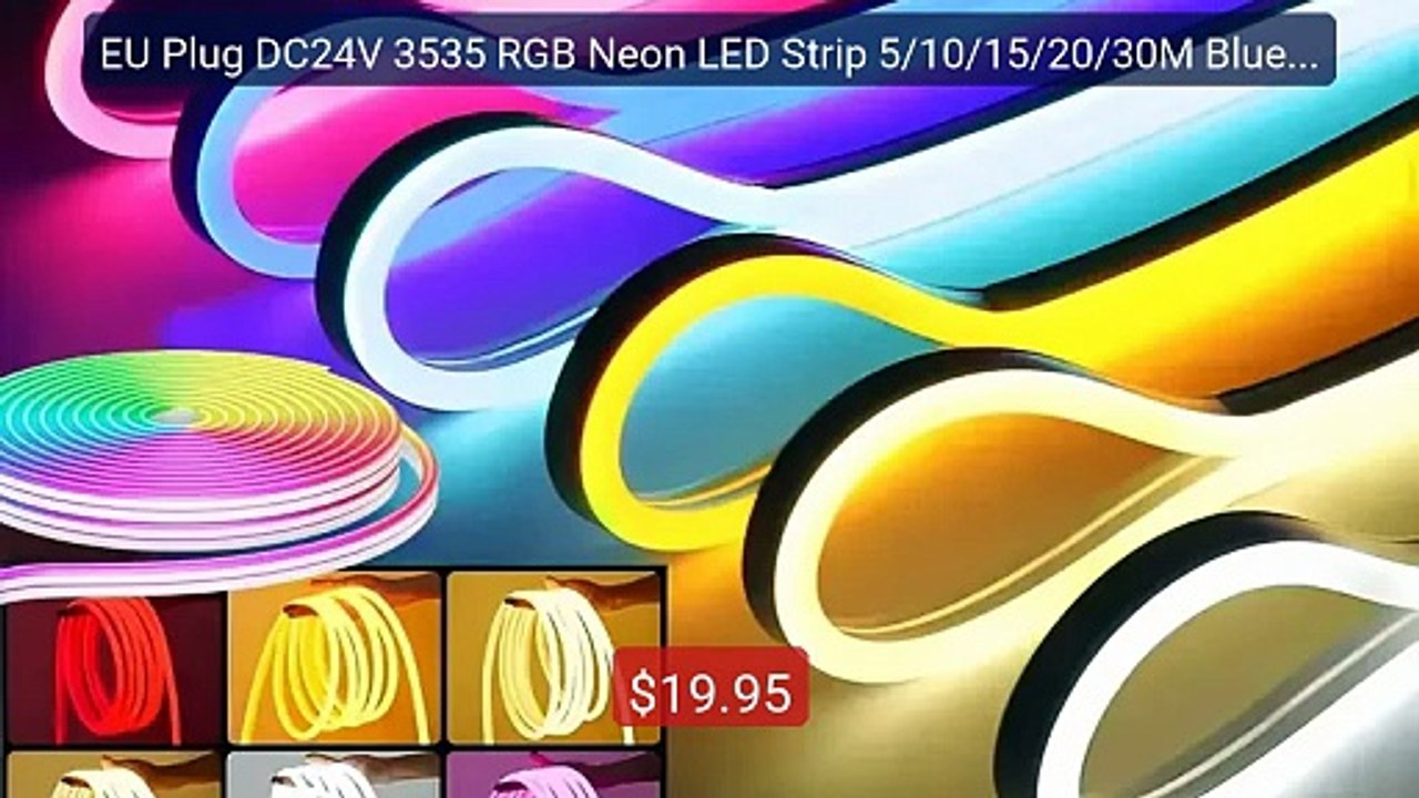 EU Plug DC24V 3535 RGB Neon LED Strip 5/10/15/20/30M Bluetooth... -- Hot Deal 2026 | Limited Offer!